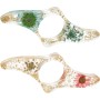 2Pcs Soporte para Página de Libro de Flores Secas de Resina, Accesorios Lectura, Marcador de Lectura para Pulgar, Transparente y