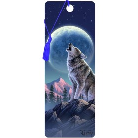 3D LiveLife Marcapaginas - Luz de luna de Deluxebase. Un marcapáginas de lobos con 3D lenticular e ilustraciones con licencia