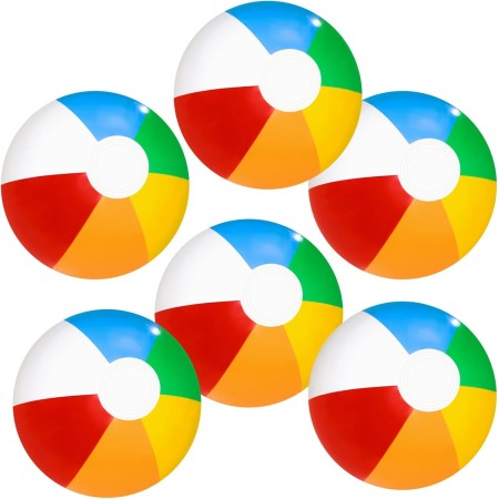 HTTDSLF 6 Piezas Pelota de Playa Hinchable Beach, PPelota Hinchable Paneles Colores, PPelota Playa Inflable para Juguetes de
