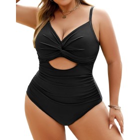 heekpek Bañador Mujer Talla Grande Bañadores Mujer Reductores Cuello en V Trajes de Baño Una Pieza Vientre Plano Bañadores