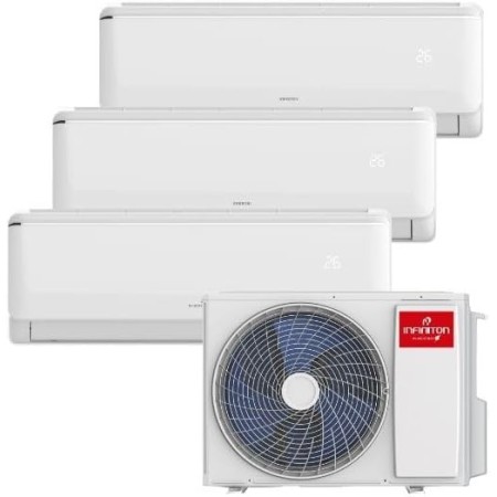 INFINITON | Aire Acondicionado 3X1 MULTI-3342 | Eficiencia A++ | Deshumidificador | Control Remoto | Color Blanco | 9000 + 9000