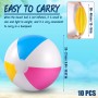 AIEX 10 Piezas 40 cm Pelotas de Playa Inflables a Granel, Pelotas de Playa Fiesta de Playa Juguetes para Niños Adultos Fiesta de