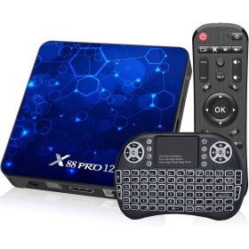 Android 12.0 TV Box, 4 GB de RAM, 64 GB de ROM, RK3318 Quad-Core 64 bits Cortex-A53, Android Box con 2.4G/5G WiFi6 Bluetooth