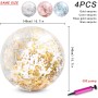 Hileyu 4 Piezas Pelotas de Playa Inflables con Purpurina de Confeti Bola de Fiesta de Piscina Transparente para Juguete Acuático