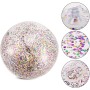 Hileyu 4 Piezas Pelotas de Playa Inflables con Purpurina de Confeti Bola de Fiesta de Piscina Transparente para Juguete Acuático