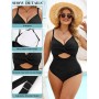 heekpek Bañador Mujer Talla Grande Bañadores Mujer Reductores Cuello en V Trajes de Baño Una Pieza Vientre Plano Bañadores