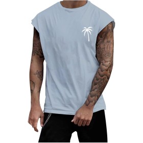 Camisetas de Tirantes Hombre Camiseta Deportiva para Color sólido Casual Playa Músculo T-Shirt diseño gráfico Sol y Sal Arena