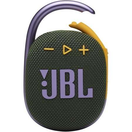 JBL Clip 4, Green - Altavoz portátil Bluetooth 5.1 - Hasta 10 horas de reproducción - Impermeable y resistente al polvo -