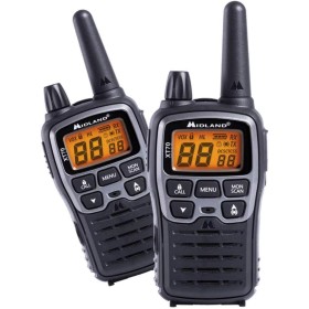 Midland C1180 XT70 - Walkie Talkie Profesional de Doble Banda con Carga Rápida - Gris - Formato 69 LPD y 24 PMR446, 12 km de