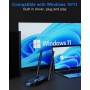 5400Mbps Adaptador WiFi USB para PC, RENGOGA USB WiFi 6E Tri-Banda 6GHz/5GHz/2.4GHz, AXE5400 Receptor WiFi Largo Alcance, Antena
