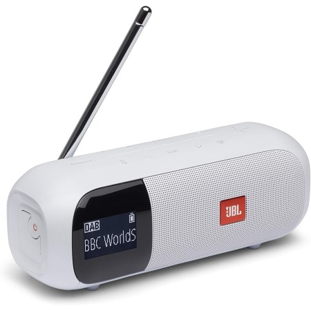 JBL Tuner 2 Sintonizador de radio JBL, altavoz portátil Bluetooth con MP3, DAB plus y radio FM, sonido potente y nitidez, color