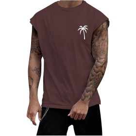 Camisetas de Tirantes Hombre Camiseta Deportiva para Color sólido Casual Playa Músculo T-Shirt diseño gráfico Sol y Sal Arena