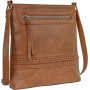 HUA ANGEL Casual Bolso Cruzado Mujer Mediano Bolsa de Hombro de Piel con Cremallera Crossbody Ligera Múltiples Bolsillos Para