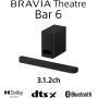 Sony Bravia Theatre Bar 6 con Subwoofer, 3.1.2ch Sonido Envolvente, Altavoces de Haz Ascendente, Dolby Atmos, DTS:X, Voice Zoom