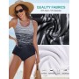 CMTOP Bañadores Mujer Traje de Baño de Una Pieza Push up Bañador Natacion Cuello en U Deportivos Ropa de Baño de Playa con