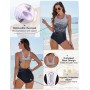 CMTOP Bañadores Mujer Traje de Baño de Una Pieza Push up Bañador Natacion Cuello en U Deportivos Ropa de Baño de Playa con