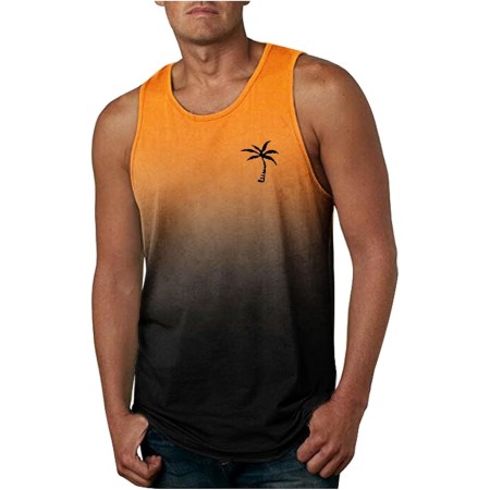 Camisetas de Tirantes Hombre Camiseta Deportiva para Color sólido Casual Playa Músculo T-Shirt diseño gráfico Sol y Sal Arena