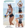 CMTOP Bañadores Mujer Traje de Baño de Una Pieza Push up Bañador Natacion Cuello en U Deportivos Ropa de Baño de Playa con