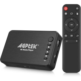Reproductor Multimedia, 4K@30hz HDMI Reproductor Multimedia para TV con Salida de HDMI/AV/VGA Media Player para 14TB HDD/Unidad