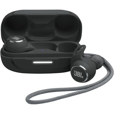 JBL Reflect Aero Auriculares con tecnología True Adaptive Noise Cancelling, resistentes al agua, batería de 8 horas, en negro