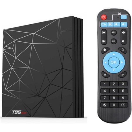 LIROM Android 9.0 TV Box, T95 MAX 4GB 64GB con Allwinner H6 Quad-Core 64Bit Arm Corter-A53 CPU Mali-T720 MP2 GPU 4GB RAM 64GB