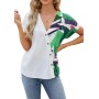MEDUOLA Camiseta Mujer de Manga Corta Verano Cuello en V T-Shirt Elegante Camisas Casual Blusas impresión Suelta Tops