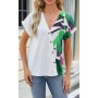 MEDUOLA Camiseta Mujer de Manga Corta Verano Cuello en V T-Shirt Elegante Camisas Casual Blusas impresión Suelta Tops