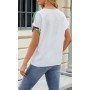 MEDUOLA Camiseta Mujer de Manga Corta Verano Cuello en V T-Shirt Elegante Camisas Casual Blusas impresión Suelta Tops