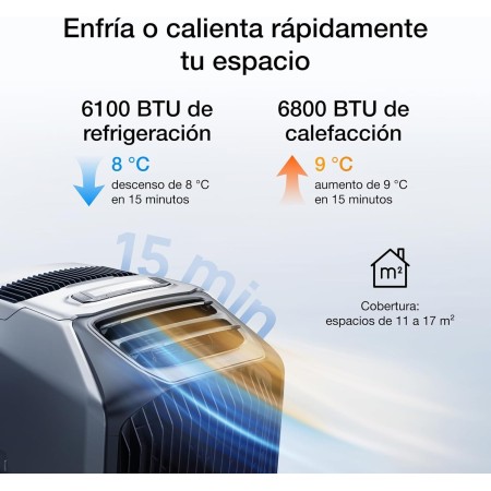 EcoFlow WAVE 3 Climatizador portátil con batería extra WAVE 2, refrigeración 1800 W, calefacción 2000 W, autonomía 8 h, control