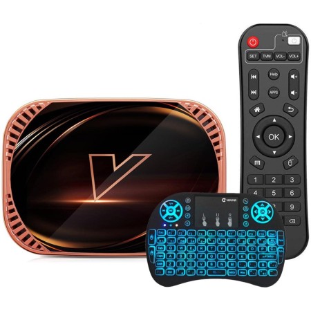 AMITVA VONTAR X4 S905X4 Android TV Box 11.0, Ultra HD 8K HDR, 4GB RAM 128GB ROM, 2.4G/5.8G Dual Band WiFi BT 4.0 Ethernet Con