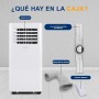 SereneLife Aire Acondicionado Portátil, 10.000 BTU, Móvil, WiFi, Silencioso, Deshumidificador, Ventilador, Control Remoto,