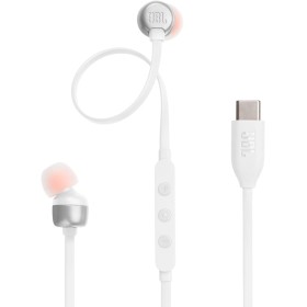 JBL Tune 310 C USB-C Auriculares intraaurales con micrófono y audio de alta resolución, cable plano antienredos, 3 botones de