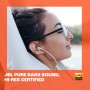 JBL Tune 310 C USB-C Auriculares intraaurales con micrófono y audio de alta resolución, cable plano antienredos, 3 botones de
