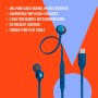 JBL Tune 310 C USB-C Auriculares intraaurales con micrófono y audio de alta resolución, cable plano antienredos, 3 botones de