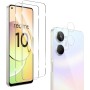QULLOO [2+ 2 Piezas Protector de Pantalla para Realme 10 4G + Protector de Lente de cámara,9H Dureza Vidrio Templado Sin
