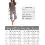 Uniexcosm Pijama de Mujer Algodón Pijama de Dos Piezas Gatos Verano Manga Corta Pijamas Mujer Ropa de Dormir Top y 3/4