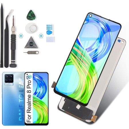 RongZy Pantalla para Realme 8 Pro RMX3081 Táctil LCD de Repuesto Ensamblaje Digitalizador Reemplazo para Realme 8 4G RMX3085 con