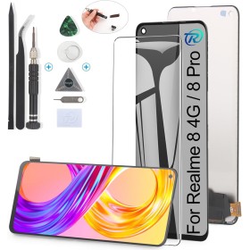 RongZy para Realme 8 Pro RMX3081 / Realme 8 4G RMX3085 Reemplazo de Pantalla Táctil LCD + Compatible con Realme 8 Pro el Kit de