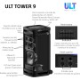 Sony ULT TOWER 10, Altavoz bluetooth para fiestas con ULT POWER SOUND y Deep Bass, altavoces X-Balanced, iluminación LED 360,