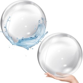 YUSHWENPTY Pelota Transparente Inflable 2 Piezas Pelota Inflable Playa PVC Pelota Piscina Hinchable para Juguetes de Playa,