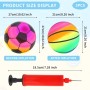 Gukasxi 3 Piezas Pelota de Playa Inflable de PVC con Bomba, Pelota de Arcoíris, Pelota de Playa, Bouncy Kickball, Pelotas para