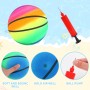 Gukasxi 3 Piezas Pelota de Playa Inflable de PVC con Bomba, Pelota de Arcoíris, Pelota de Playa, Bouncy Kickball, Pelotas para