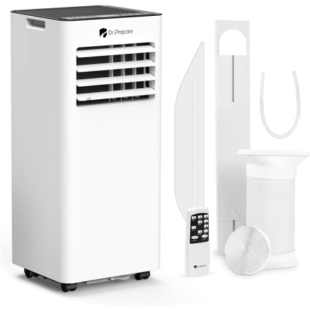 Dr.Prepare Aire Acondicionado Portátil 9000 BTU 4 en 1 para 30m², Refrigeración Deshumidificador Ventilador Modo Reposo,