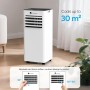 Dr.Prepare Aire Acondicionado Portátil 9000 BTU 4 en 1 para 30m², Refrigeración Deshumidificador Ventilador Modo Reposo,