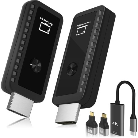 HDMI Inalámbrico Transmisor y Receptor, 1080P Transmisor HDMI Inalámbrico 2.4/5G Wireless HDMI para Transmisión de Vídeo y Audio