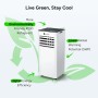 Dr.Prepare Aire Acondicionado Portátil 9000 BTU 4 en 1 para 30m², Refrigeración Deshumidificador Ventilador Modo Reposo,