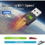RUIZHI Antena WiFi USB, AC600Mbps Adaptador Red WiFi Dual Band 2.4G/ 5GHz, Receptor WiFi para PC Sobremesa Laptop, Adaptador