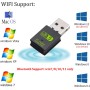 RUIZHI Antena WiFi USB, AC600Mbps Adaptador Red WiFi Dual Band 2.4G/ 5GHz, Receptor WiFi para PC Sobremesa Laptop, Adaptador