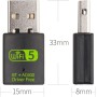 RUIZHI Antena WiFi USB, AC600Mbps Adaptador Red WiFi Dual Band 2.4G/ 5GHz, Receptor WiFi para PC Sobremesa Laptop, Adaptador