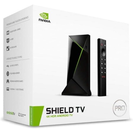 NVIDIA Shield Android TV Pro Streaming Media Player películas 4K HDR, Deportes en Vivo, Dolby Vision-Atmos, ampliación Mejorada